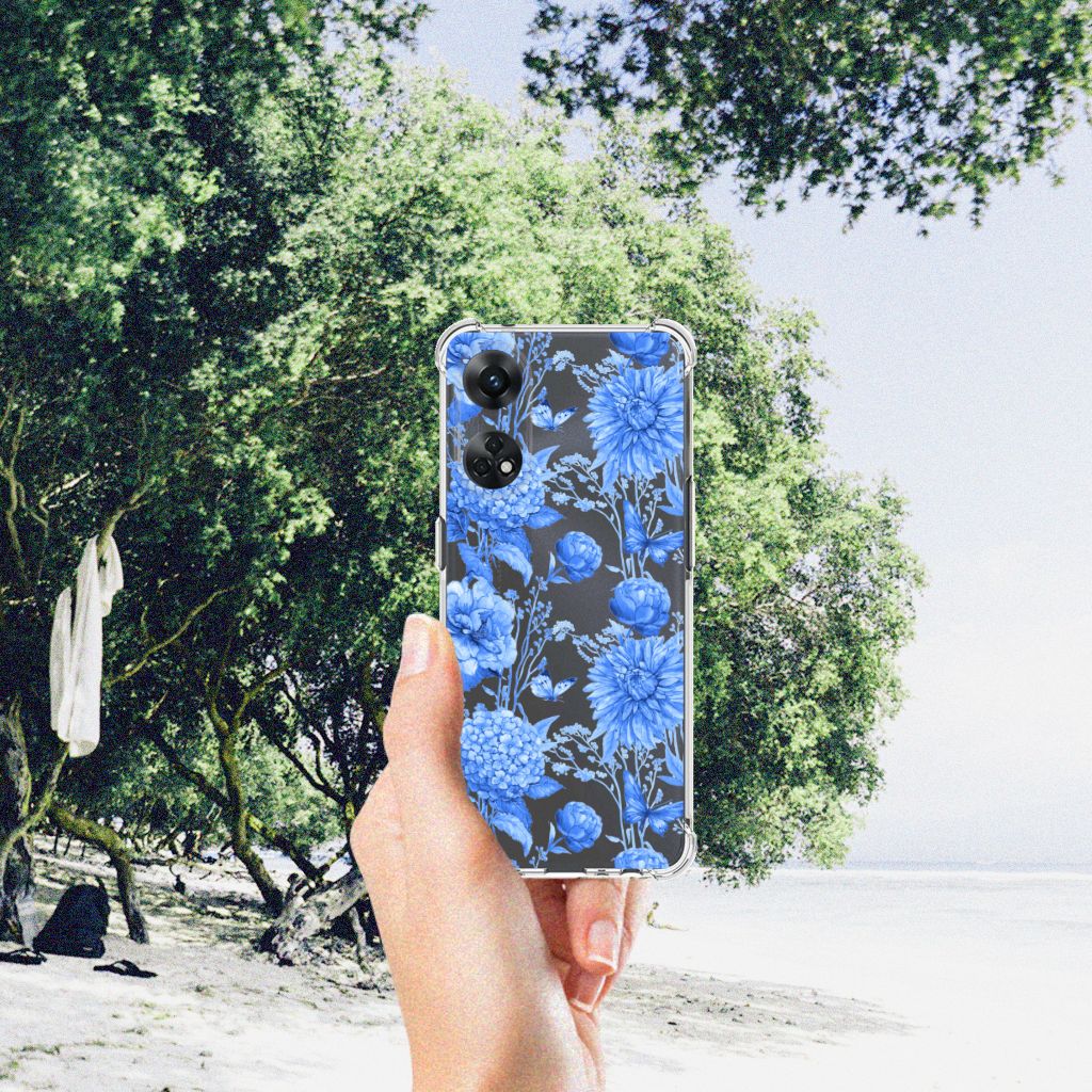 Case voor OPPO Reno8 T 4G Flowers Blue B2C Telecom