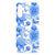 Case voor Samsung Galaxy A14 5G/4G Flowers Blue met blauwe bloemen op witte achtergrond