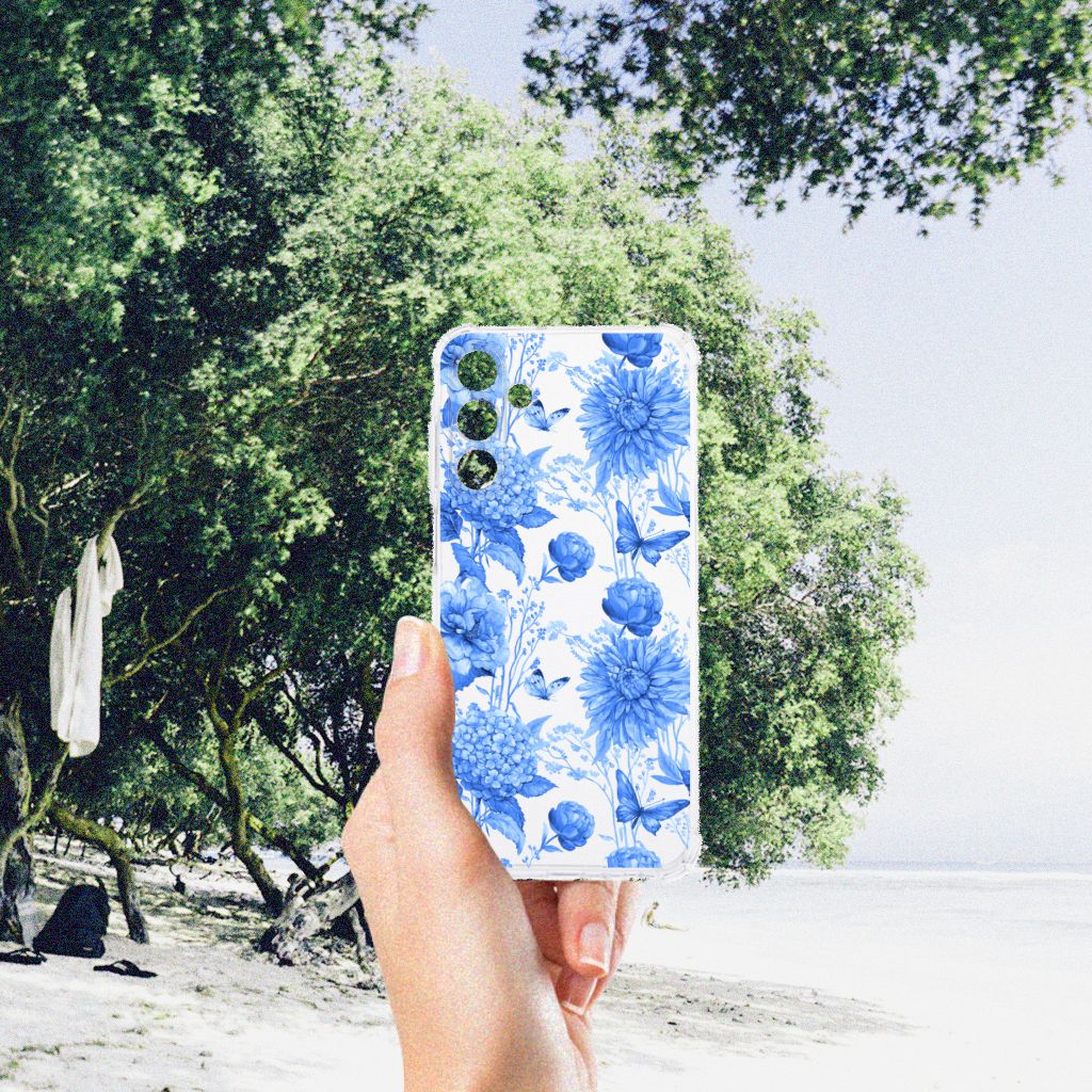 Case voor Samsung Galaxy A15 Flowers Blue B2C Telecom