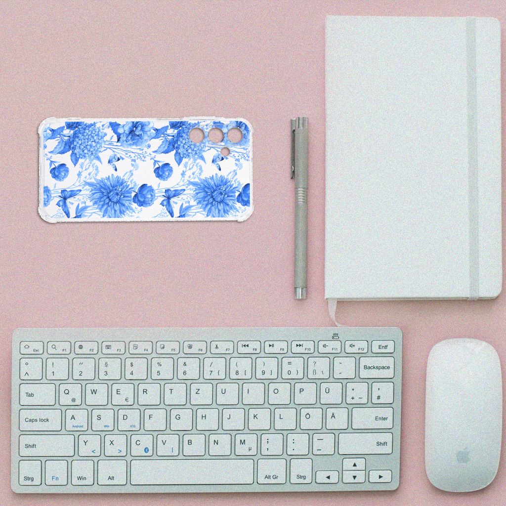 Case voor Samsung Galaxy A15 Flowers Blue B2C Telecom