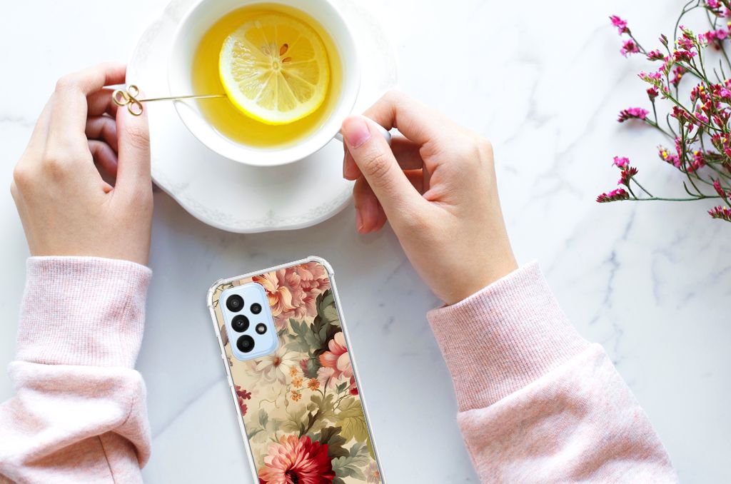Samsung Galaxy A23 Case voor Samsung Galaxy A23 Bloemen aanzicht