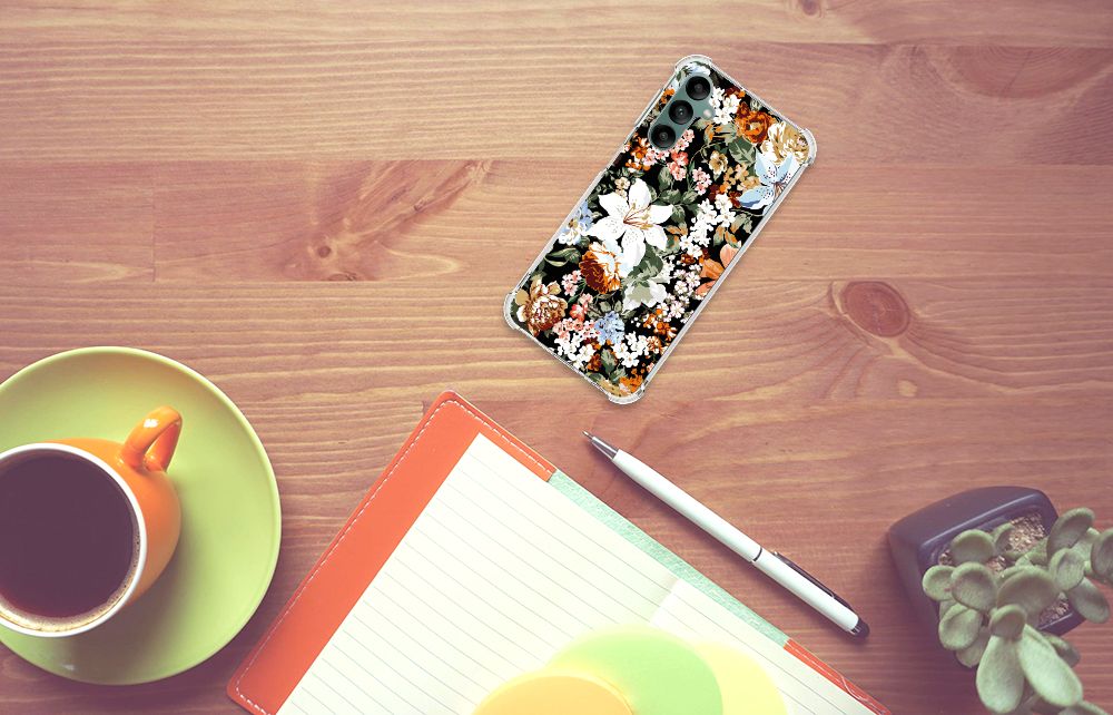 Case voor Samsung Galaxy A24 Dark Flowers B2C Telecom