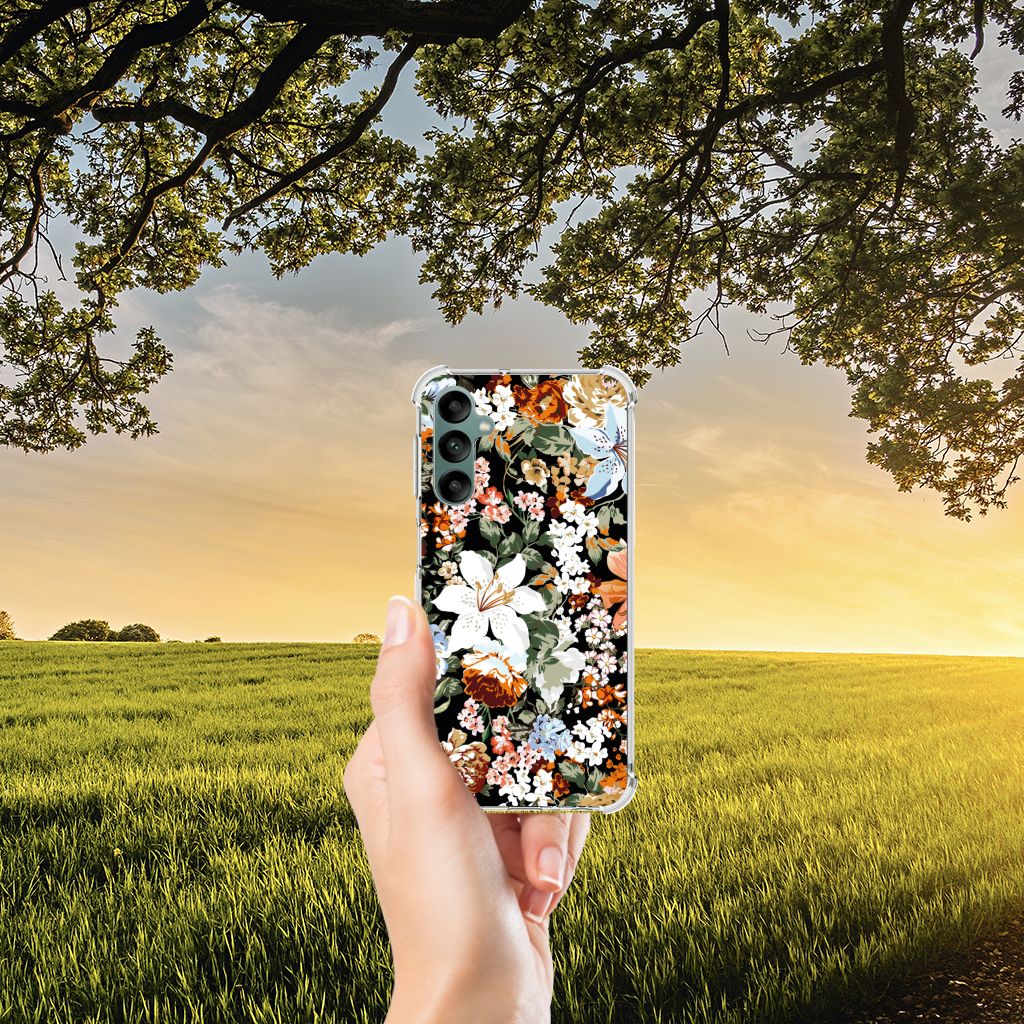Case voor Samsung Galaxy A24 Dark Flowers B2C Telecom