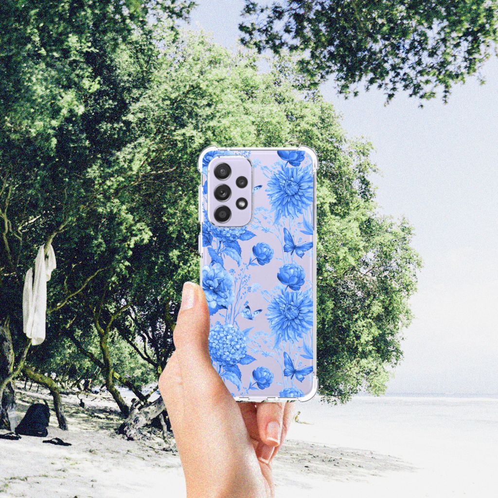 Case voor Samsung Galaxy A33 Flowers Blue B2C Telecom