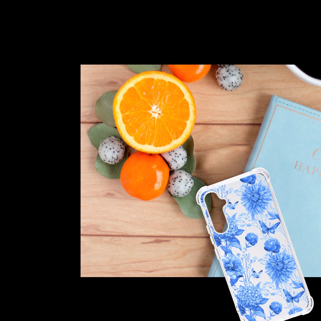 Case voor Samsung Galaxy A34 Flowers Blue B2C Telecom