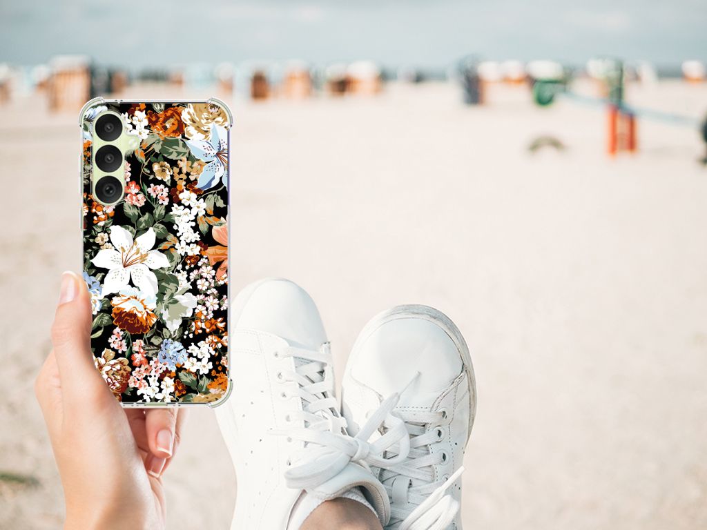 Case voor Samsung Galaxy A35 Dark Flowers B2C Telecom