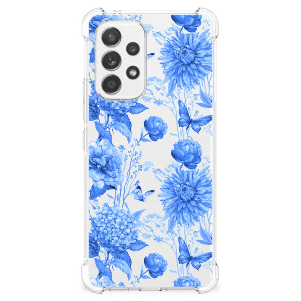 Case voor Samsung Galaxy A53 5G Flowers Blue B2C Telecom