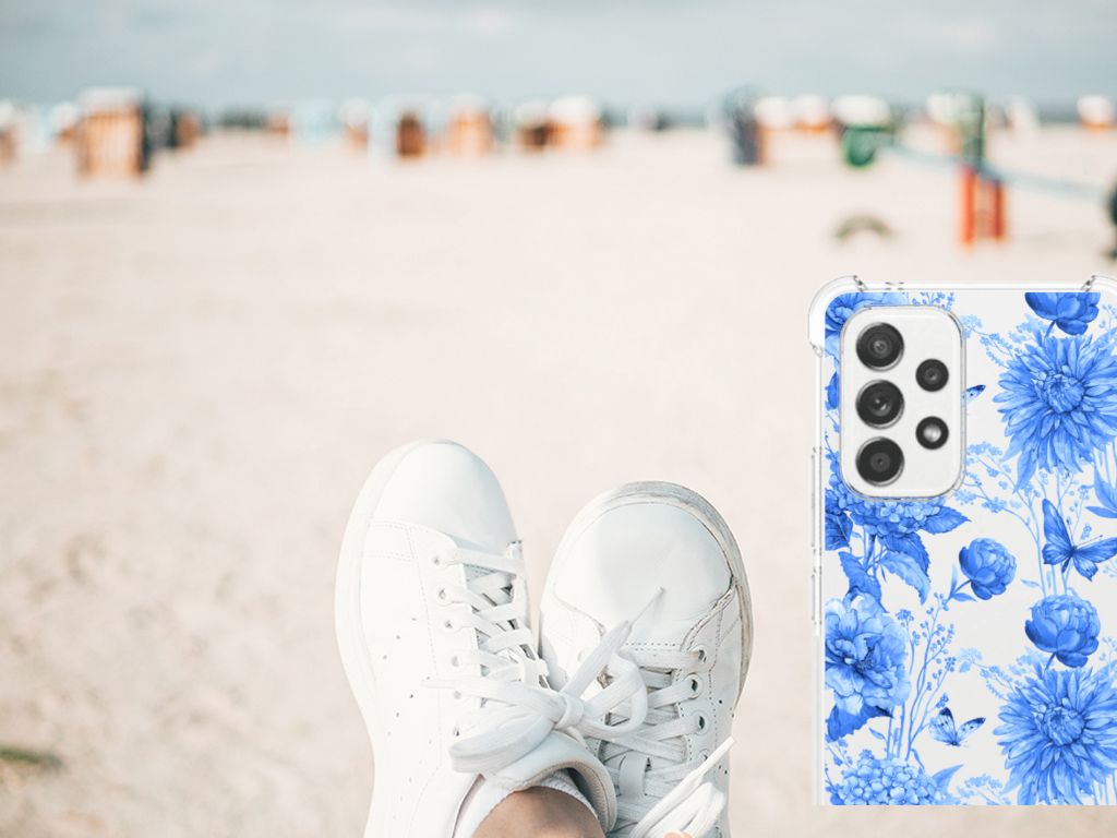 Case voor Samsung Galaxy A53 5G Flowers Blue B2C Telecom
