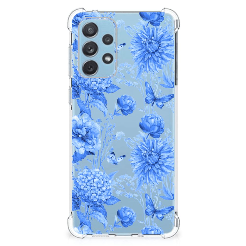 Case voor Samsung Galaxy A73 Flowers Blue B2C Telecom