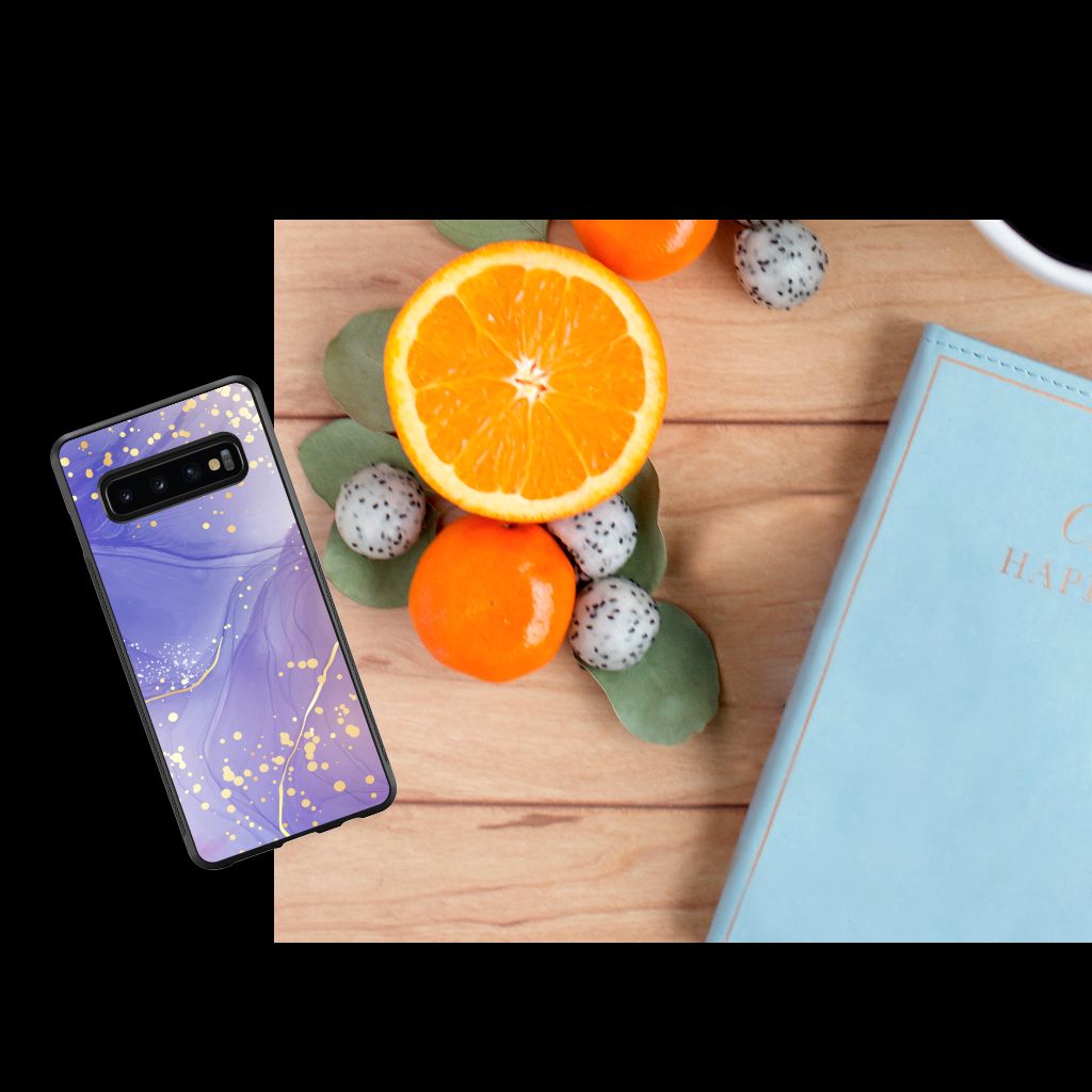 Case voor Samsung Galaxy S10+ Watercolor Paars B2C Telecom