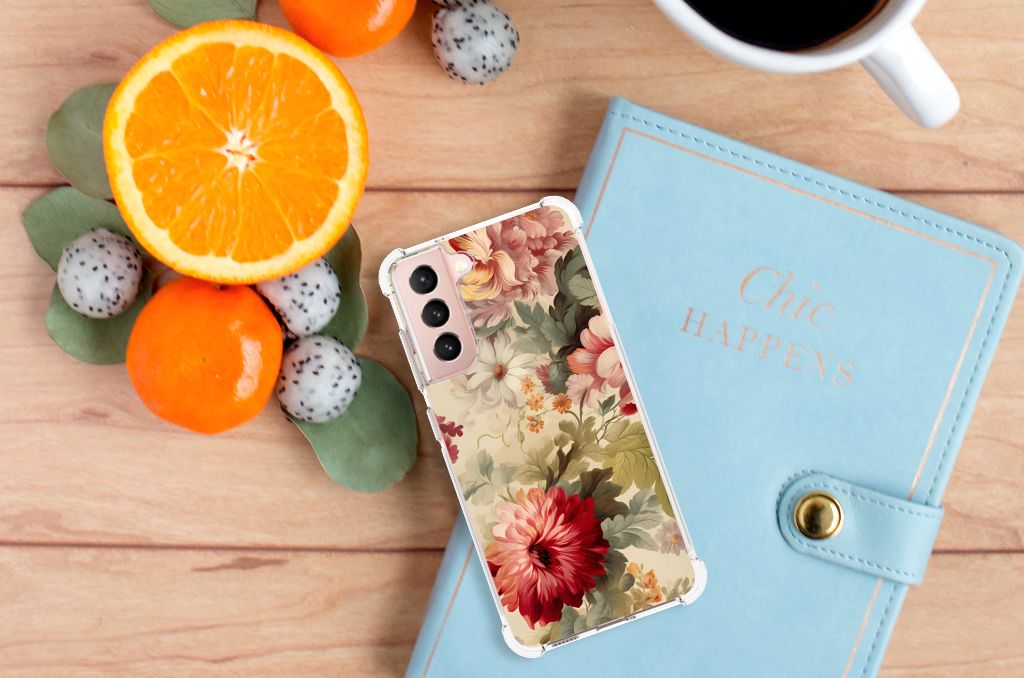 Case voor Samsung Galaxy S21 FE Bloemen B2C Telecom