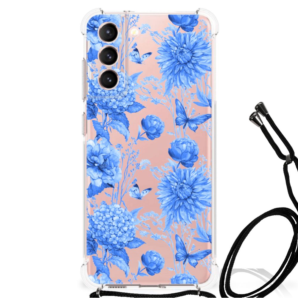 Case voor Samsung Galaxy S21 FE Flowers Blue B2C Telecom