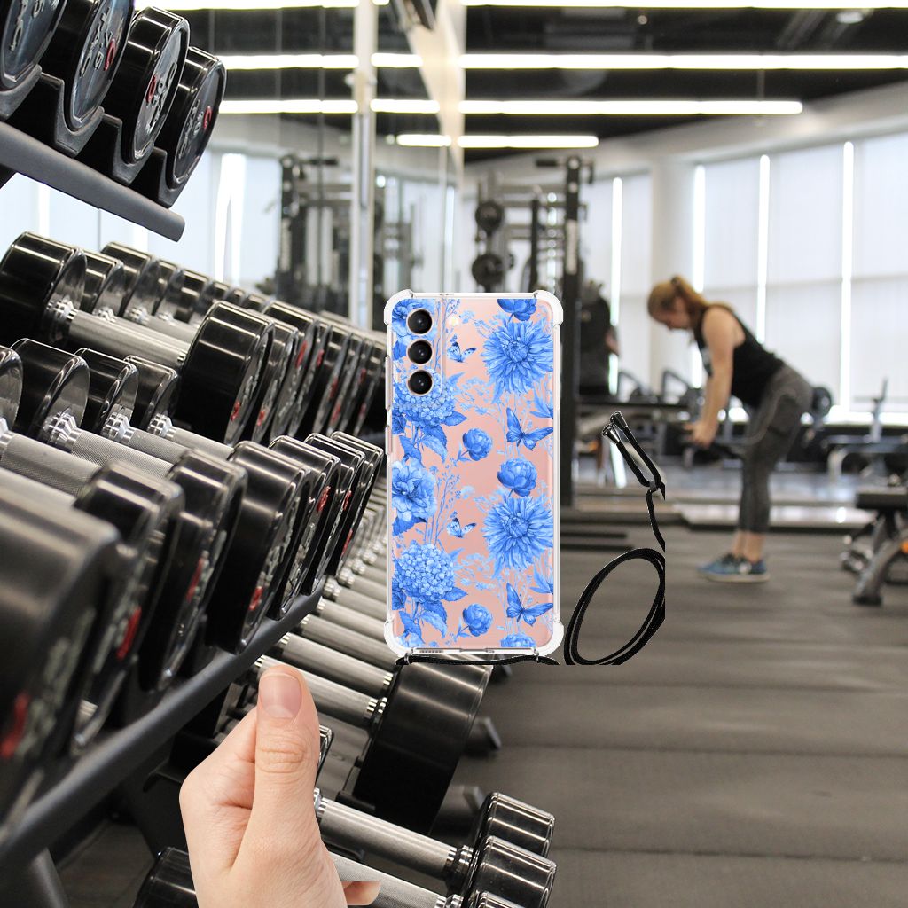 Case voor Samsung Galaxy S21 FE Flowers Blue B2C Telecom