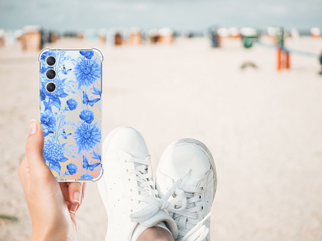 Case voor Samsung Galaxy S23 FE Flowers Blue B2C Telecom