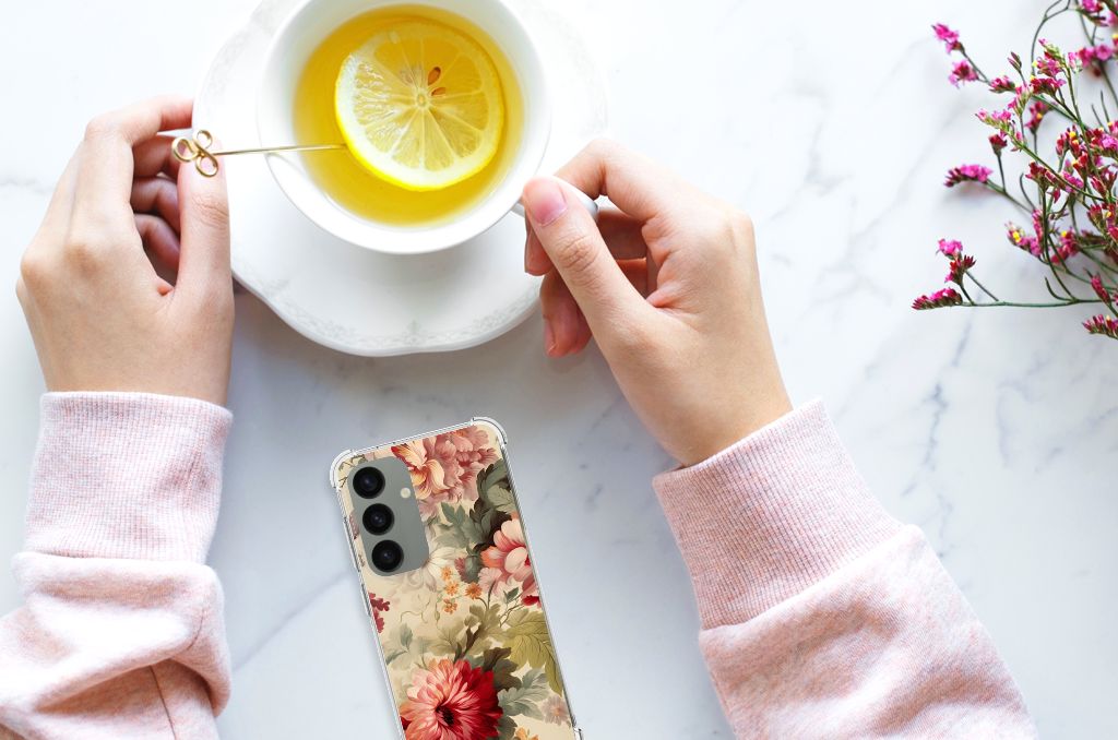 Case voor Samsung Galaxy S24 Bloemen B2C Telecom