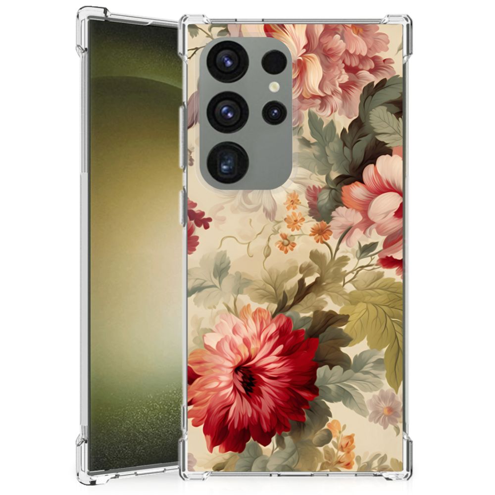 Samsung Galaxy S24 Ultra Case voor Samsung Galaxy S24 Ultra Bloemen achteraanzicht