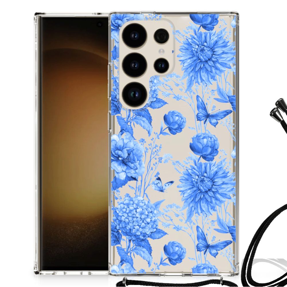 Case voor Samsung Galaxy S24 Ultra Flowers Blue B2C Telecom