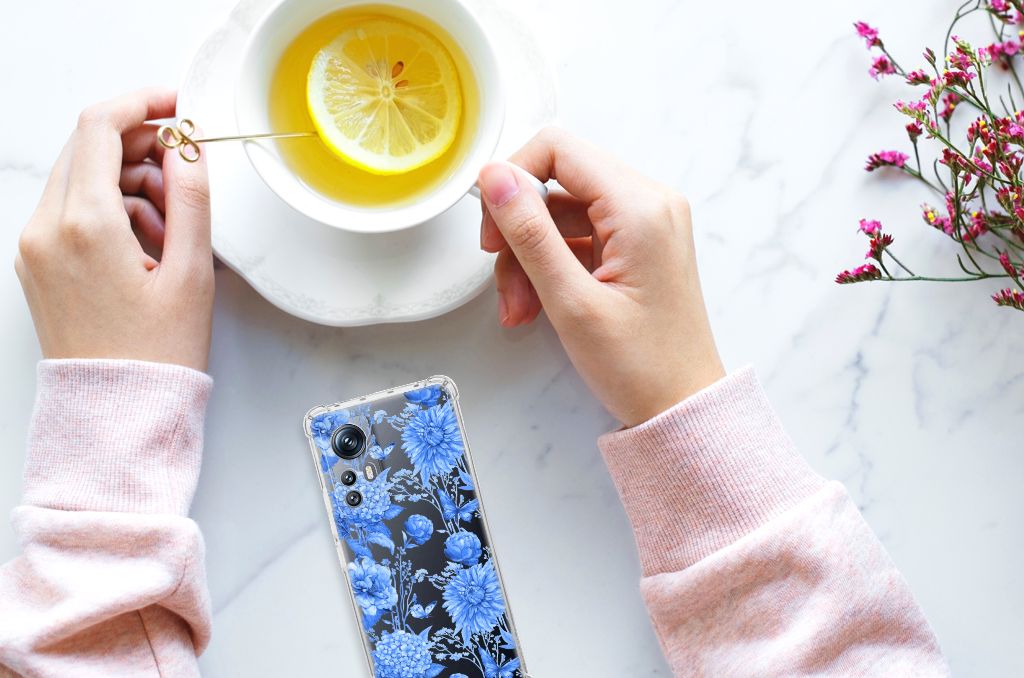 Case voor Xiaomi 12 | 12x Flowers Blue B2C Telecom
