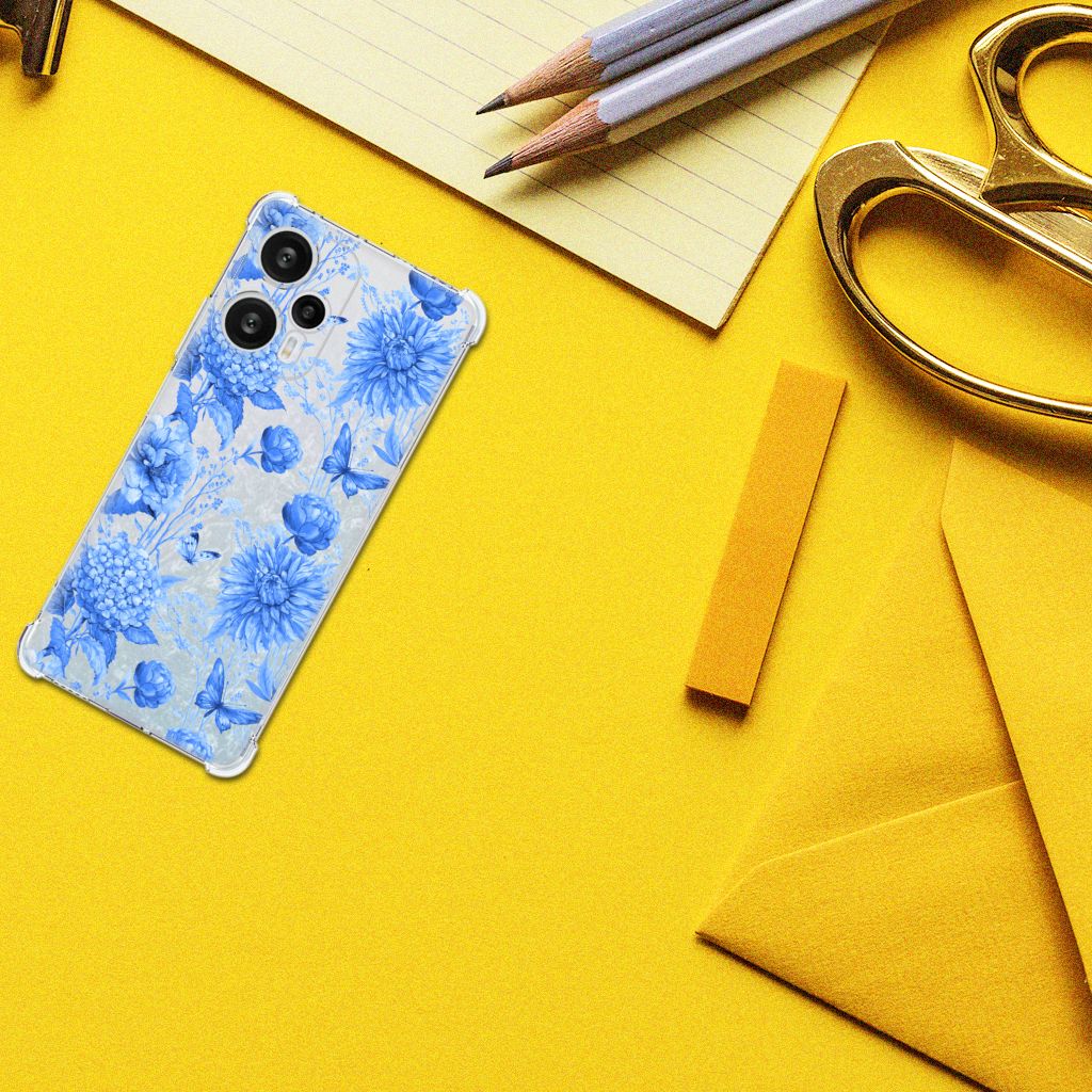 Case voor Xiaomi Poco F5 Flowers Blue B2C Telecom