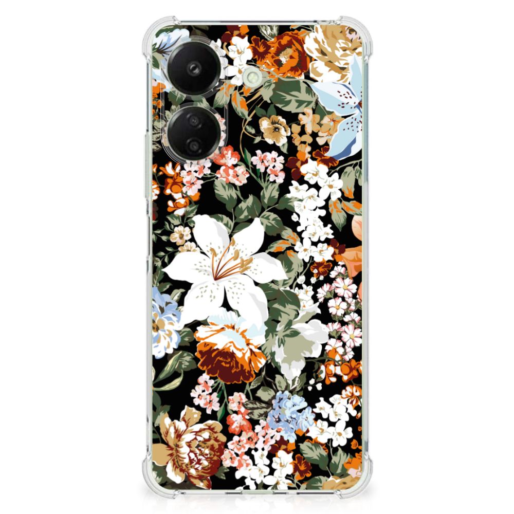 Xiaomi Redmi 13C 4G Case voor Xiaomi Redmi 13C 4G Dark Flowers aanzicht
