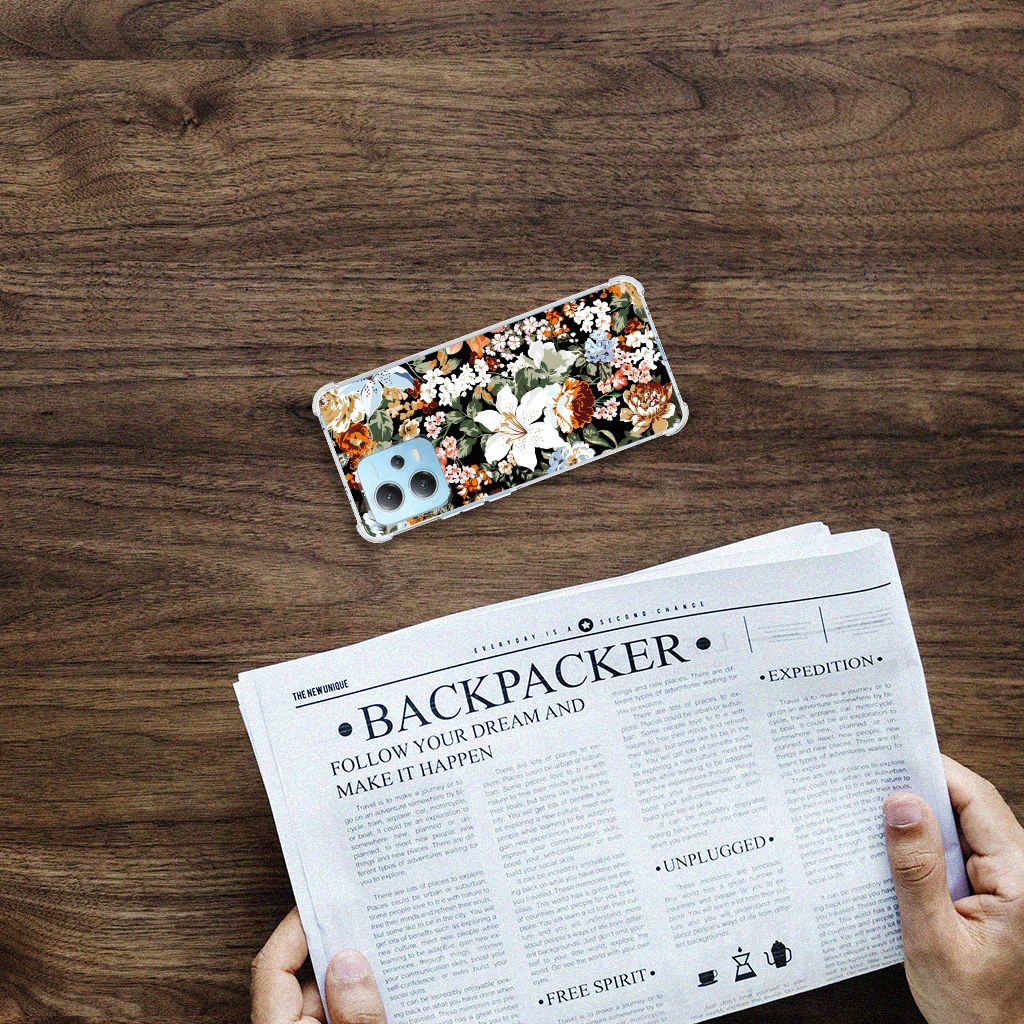 Case voor Xiaomi Redmi Note 12 5G Dark Flowers B2C Telecom