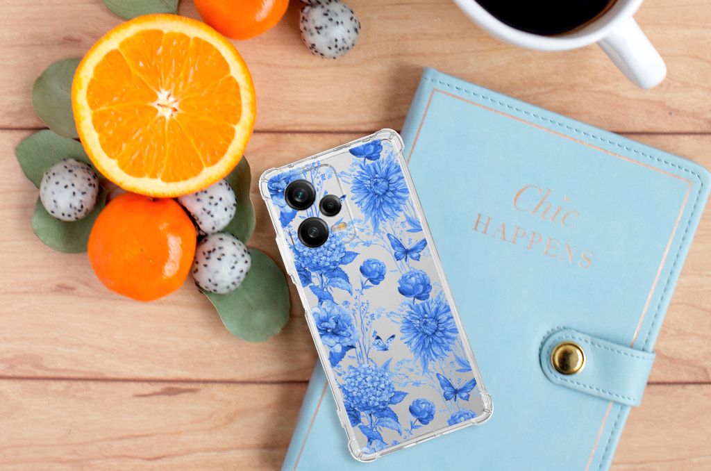 Case voor Xiaomi Redmi Note 12 Pro Plus Flowers Blue B2C Telecom