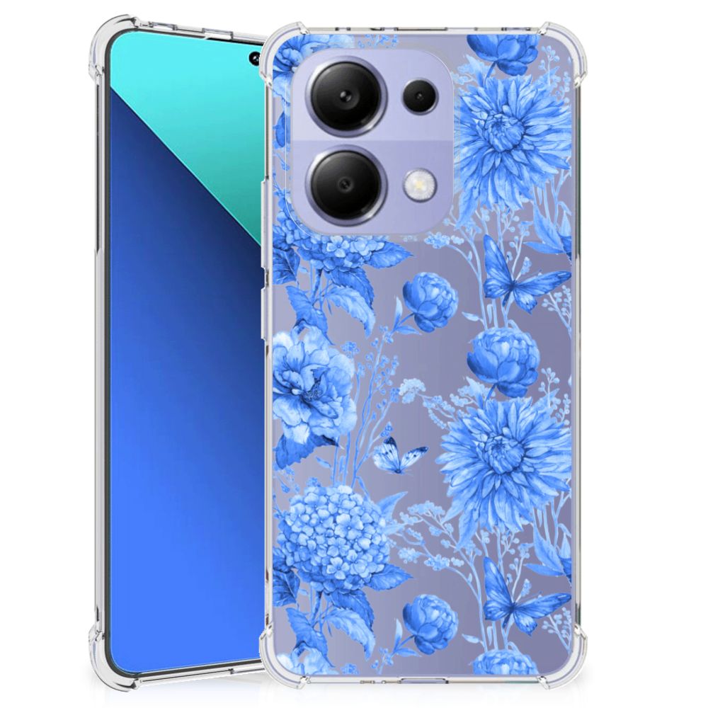 Case voor Xiaomi Redmi Note 13 4G Flowers Blue B2C Telecom