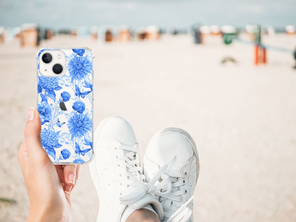 Case voor iPhone 13 Flowers Blue B2C Telecom