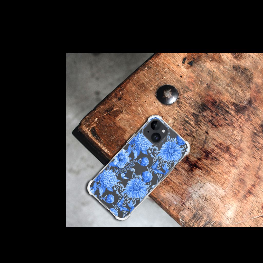 Case voor iPhone 15 Flowers Blue B2C Telecom