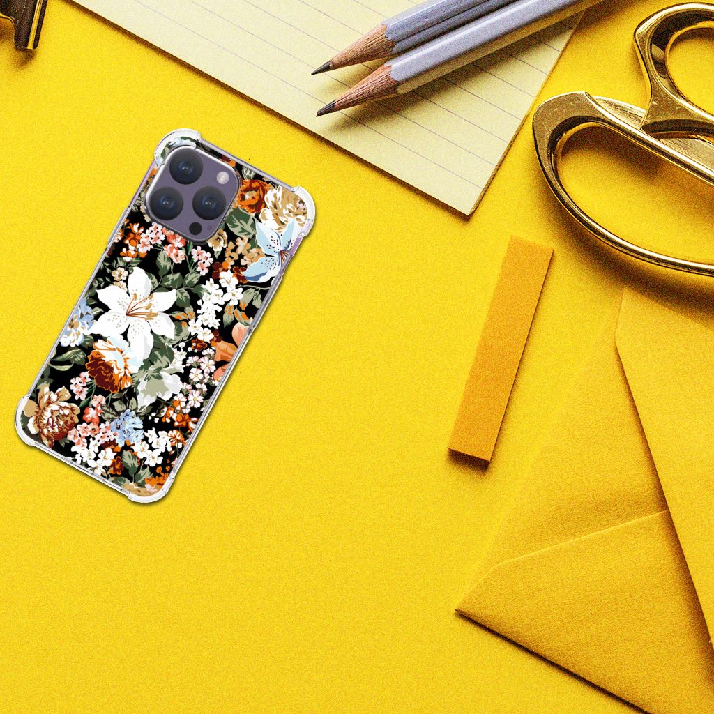 Case voor iPhone 15 Pro Max Dark Flowers B2C Telecom