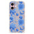 Apple iPhone 16 Case voor iPhone 16 Flowers Blue bloemen blauw achterkant