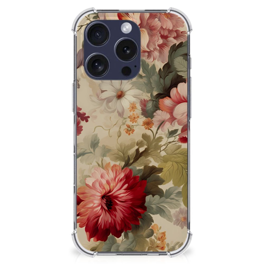 Apple iPhone 16 Pro Case voor iPhone 16 Pro Bloemen bloemen print achterkant