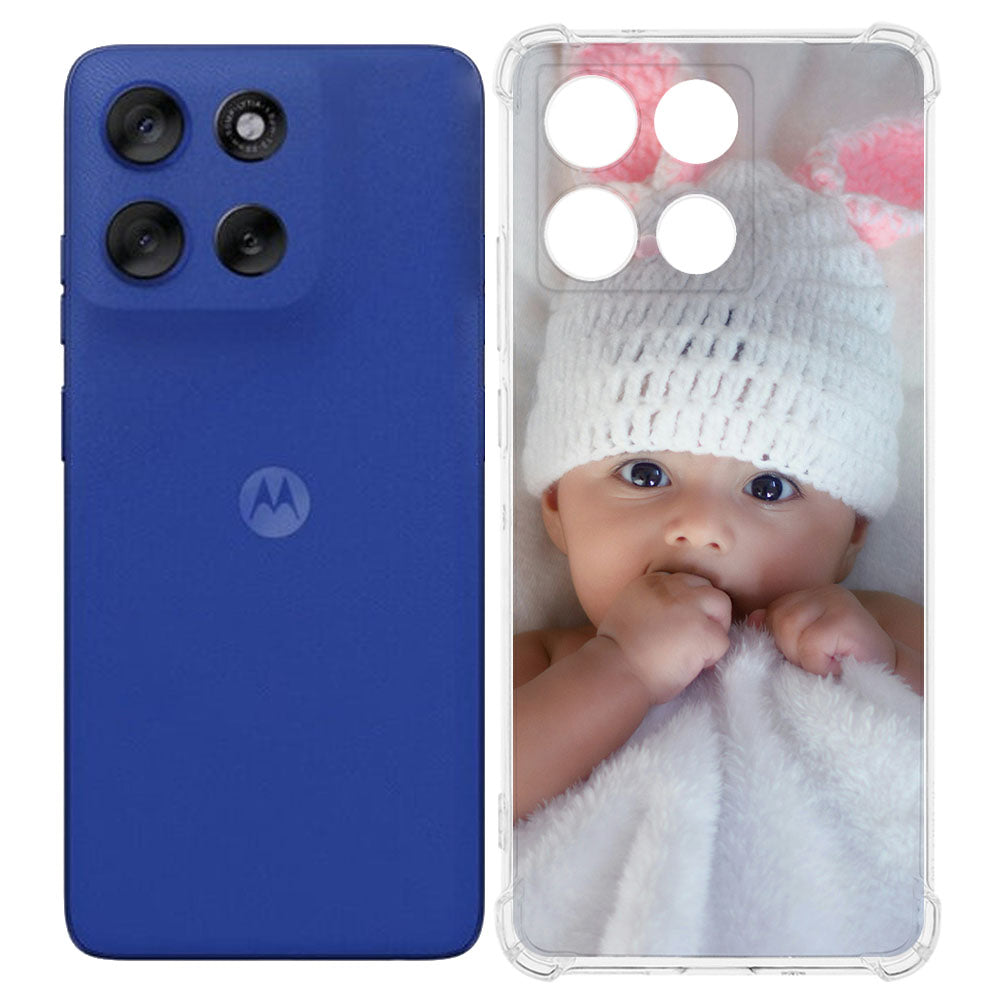 Motorola Moto G56 Custom Telefoonhoesje TPU achterkant blauw baby ontwerp