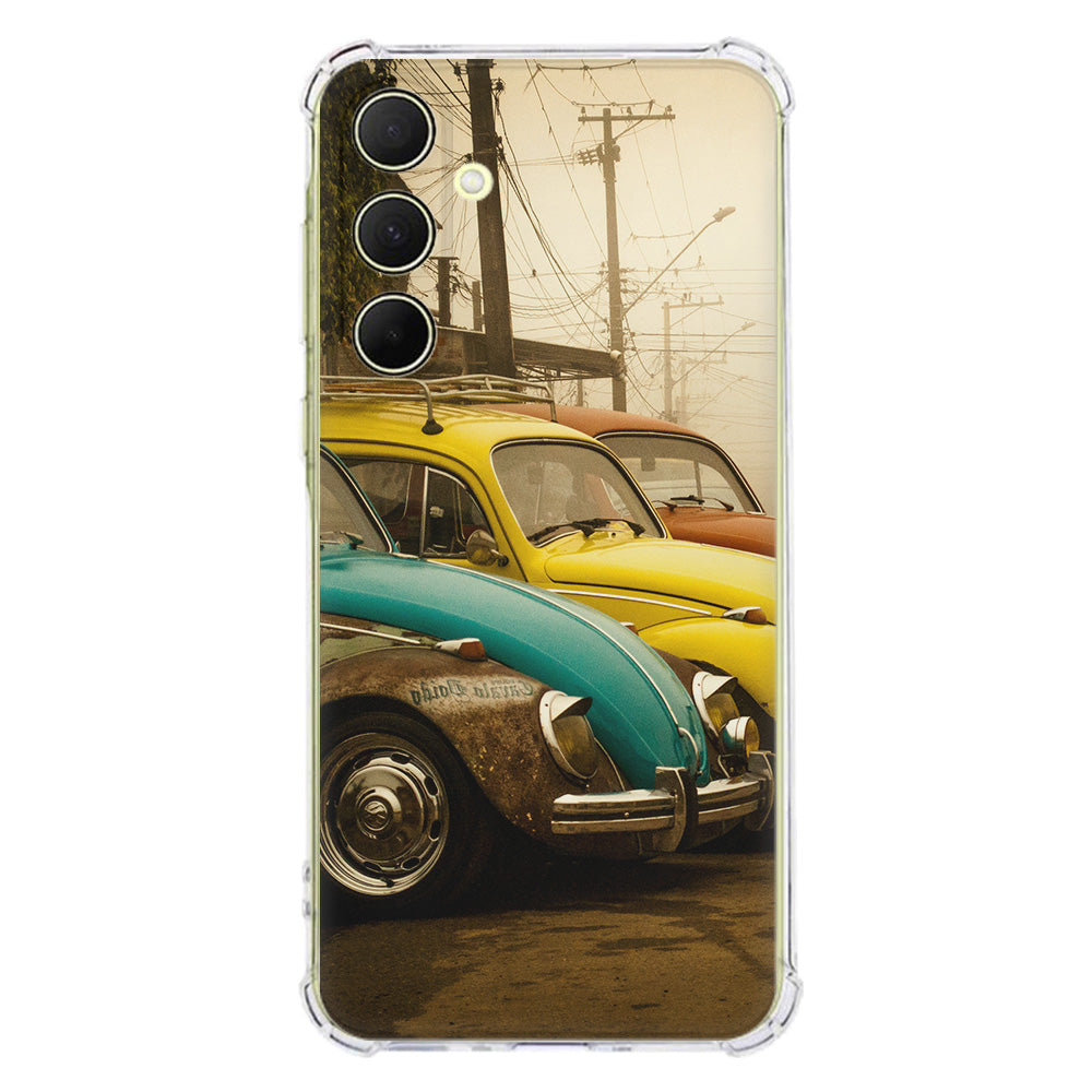Samsung Galaxy A56 Custom Telefoonhoesje Auto's Retro Design achterkant