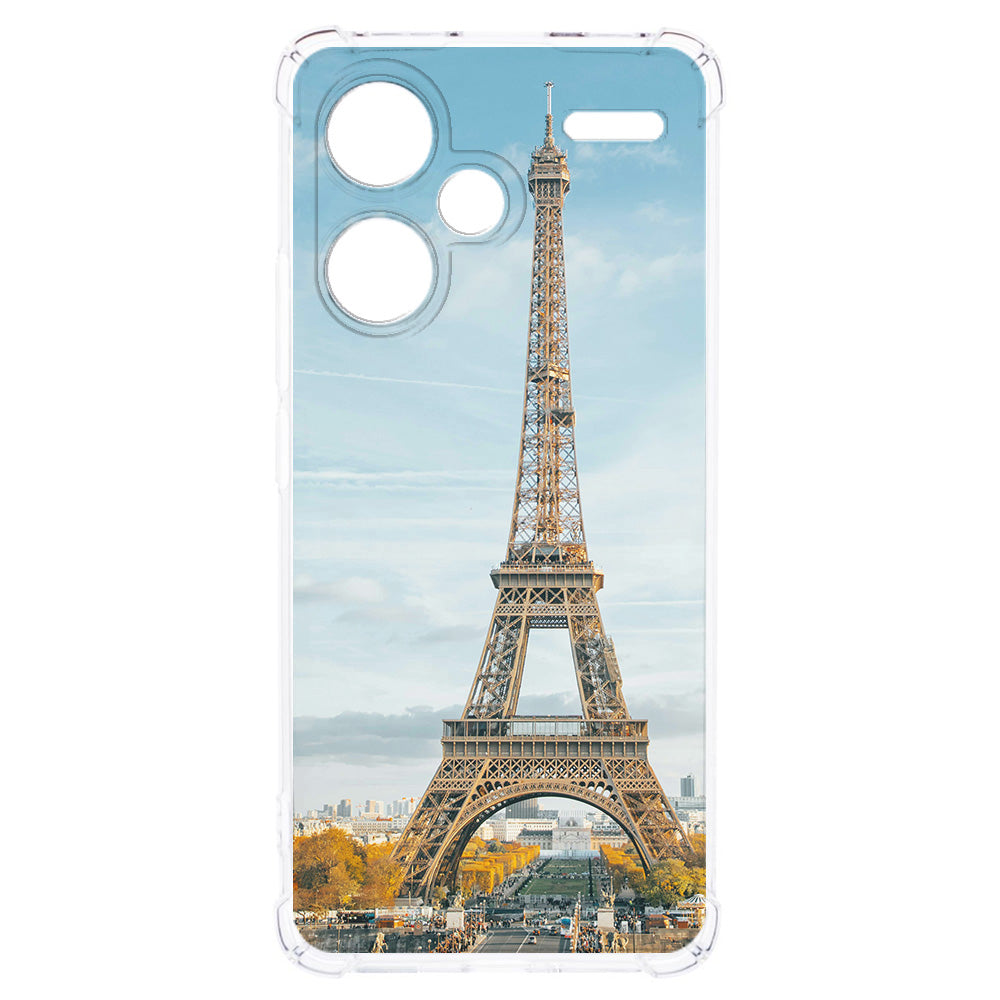 Custom Telefoonhoesje Xiaomi Redmi Note 13 Pro Plus – Anti-Shock Back Cover Eiffel Toren ontwerp voorkant