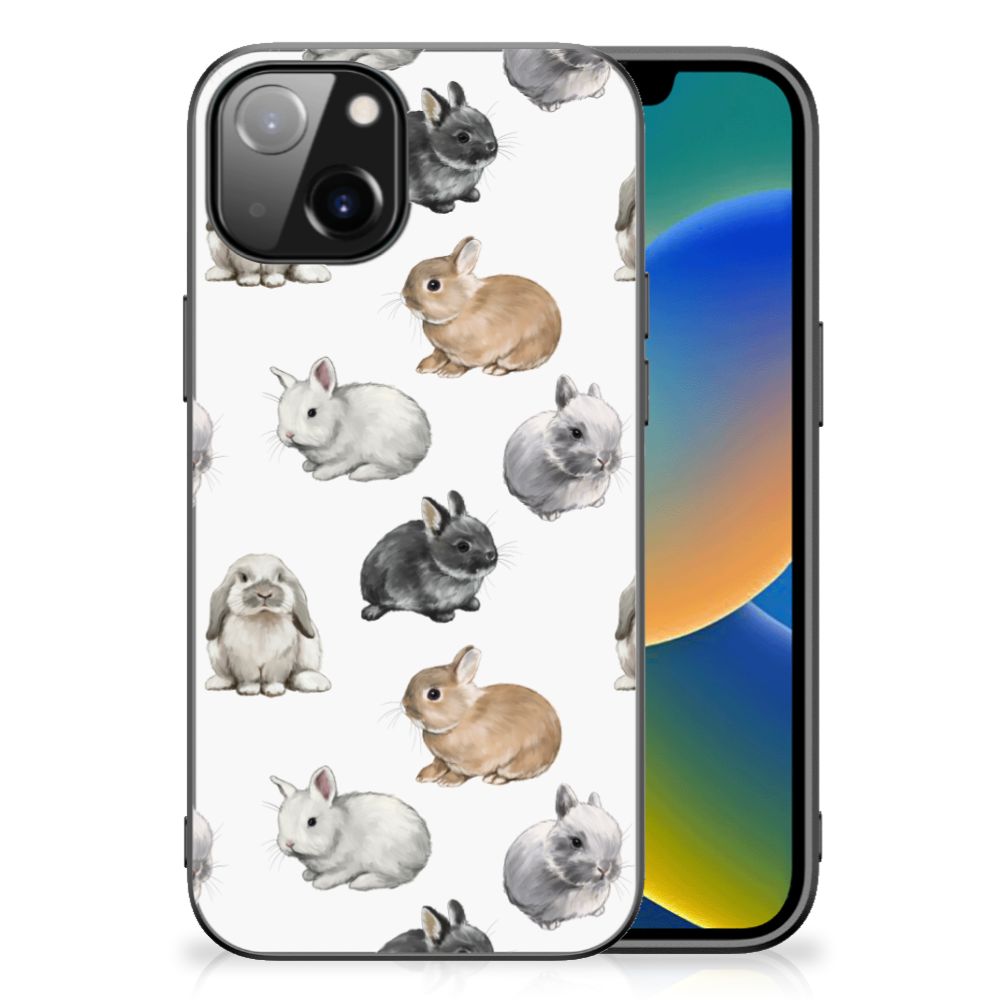 Dierenprint Telefoonhoesje voor Apple iPhone 13 | iPhone 14 Konijntjes B2C Telecom