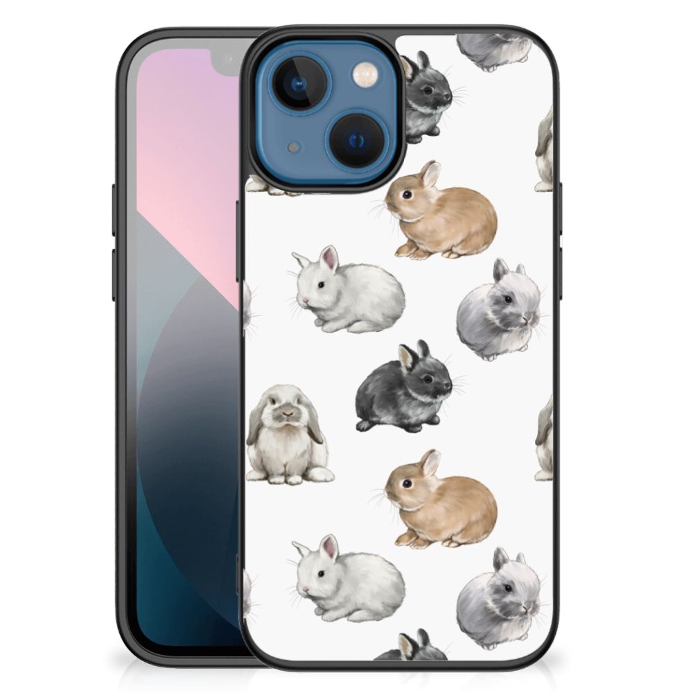 Dierenprint Telefoonhoesje voor Apple iPhone 13 mini Konijntjes B2C Telecom