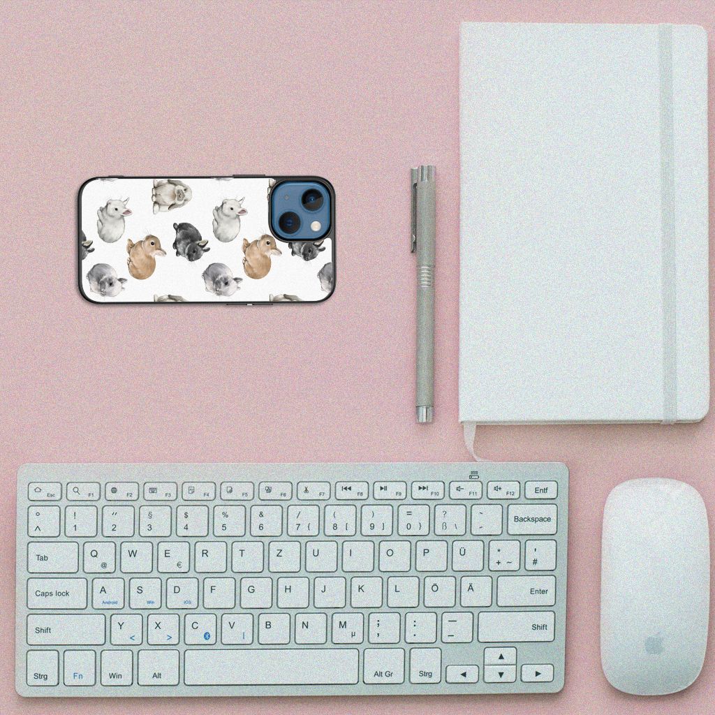 Dierenprint Telefoonhoesje voor Apple iPhone 13 mini Konijntjes B2C Telecom