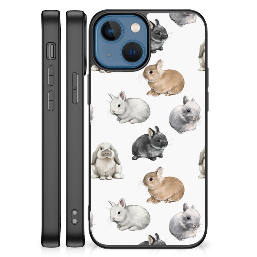 Dierenprint Telefoonhoesje voor Apple iPhone 13 mini Konijntjes B2C Telecom