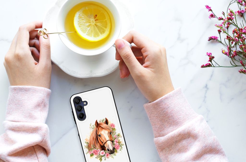 Dierenprint Telefoonhoesje voor Samsung Galaxy A15 Paard B2C Telecom