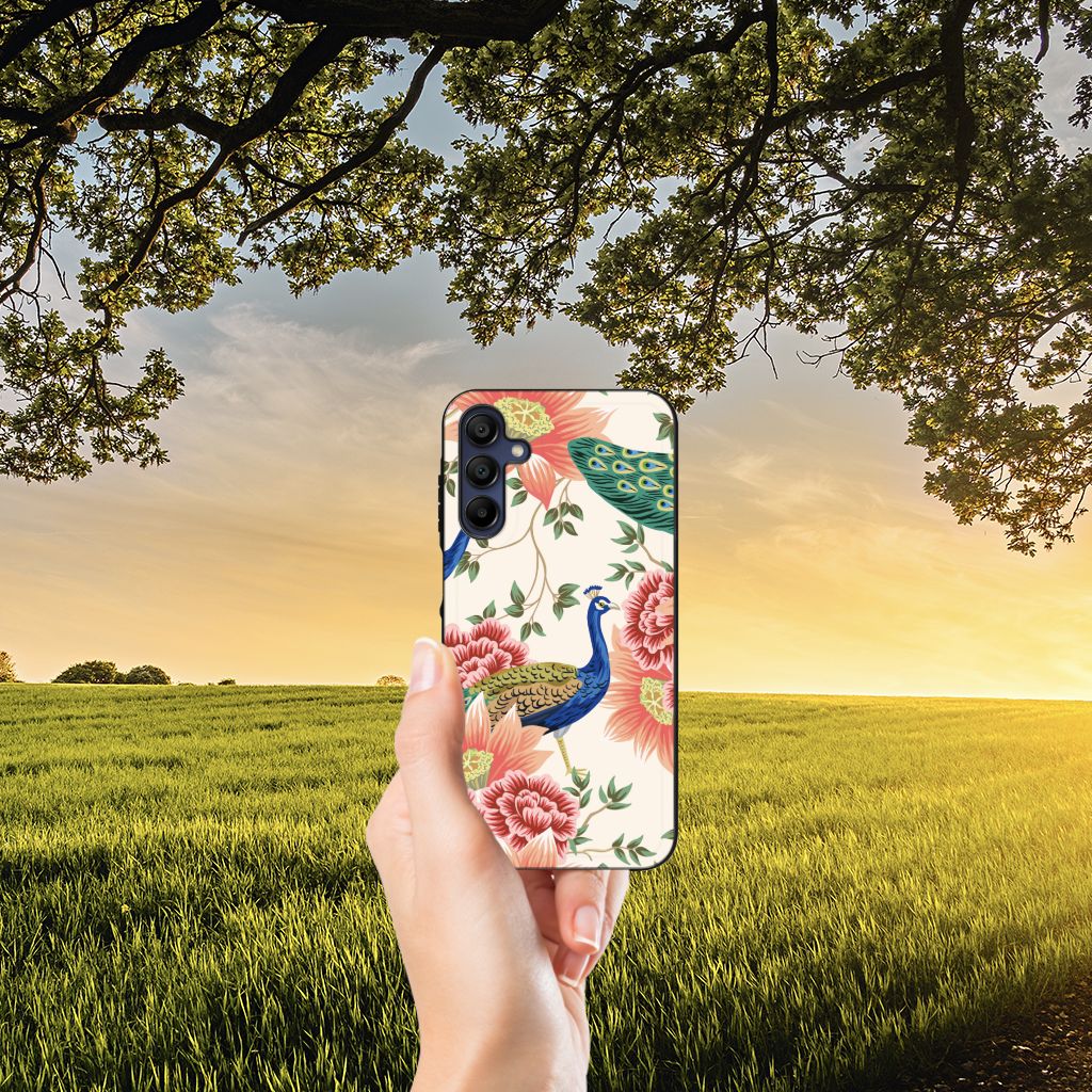 Dierenprint Telefoonhoesje voor Samsung Galaxy A15 Pink Peacock B2C Telecom