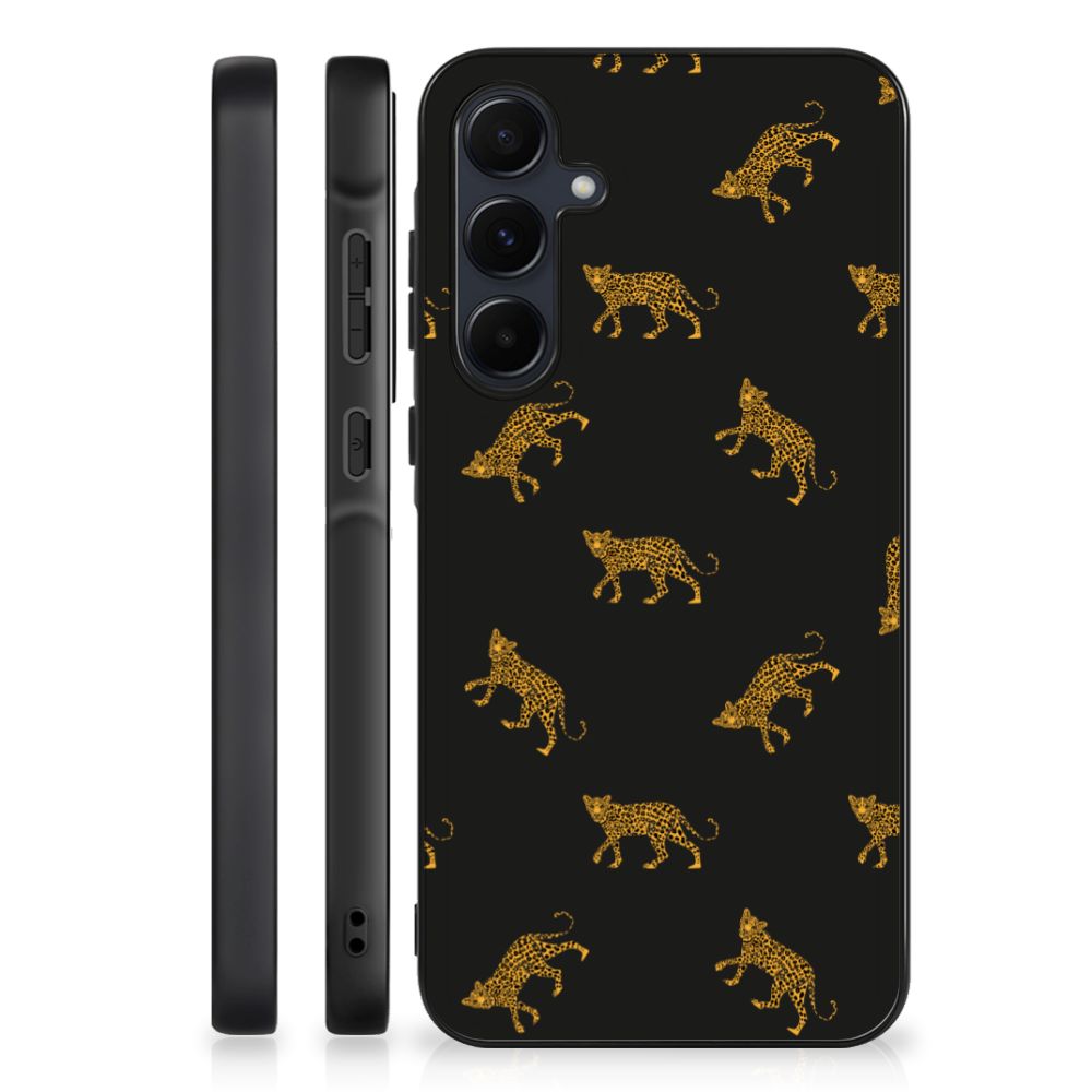 Samsung Galaxy A55 Dierenprint Telefoonhoesje Leopards voorkant zijkant achterkant