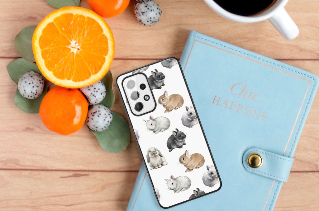 Dierenprint Telefoonhoesje voor Samsung Galaxy A73 Konijntjes B2C Telecom