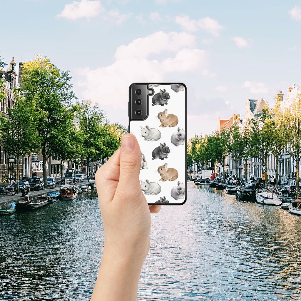 Dierenprint Telefoonhoesje voor Samsung Galaxy S21 Konijntjes B2C Telecom