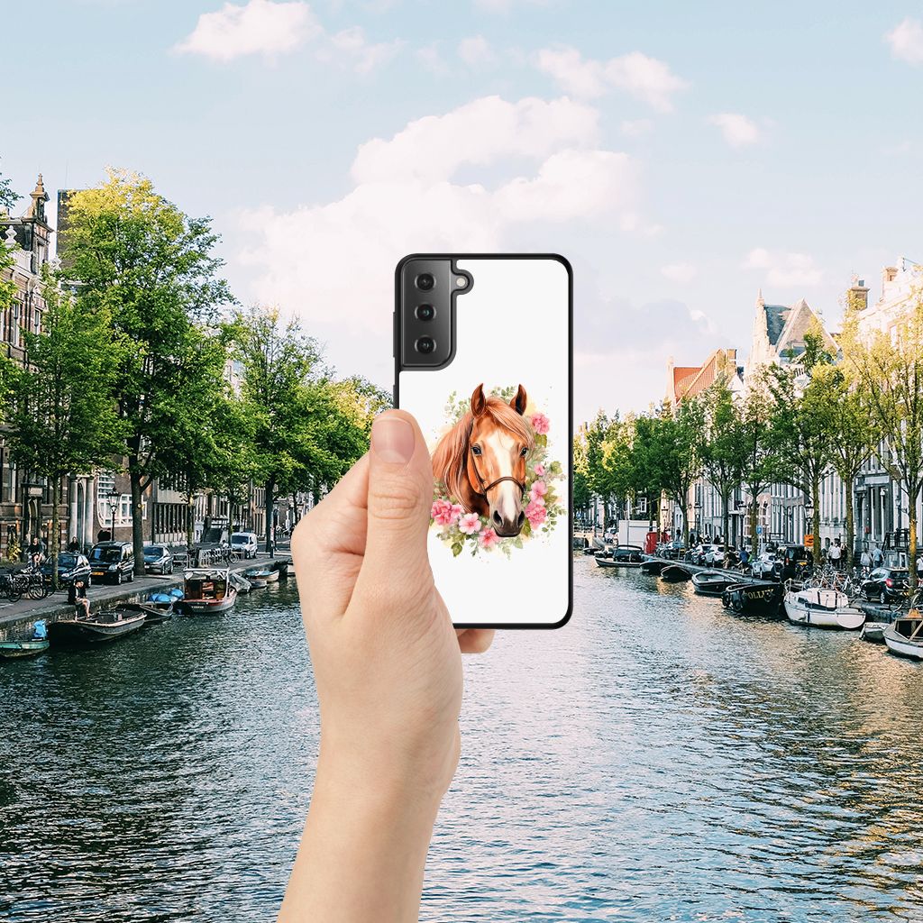 Samsung Galaxy S21 Dierenprint Telefoonhoesje Paard aanzicht