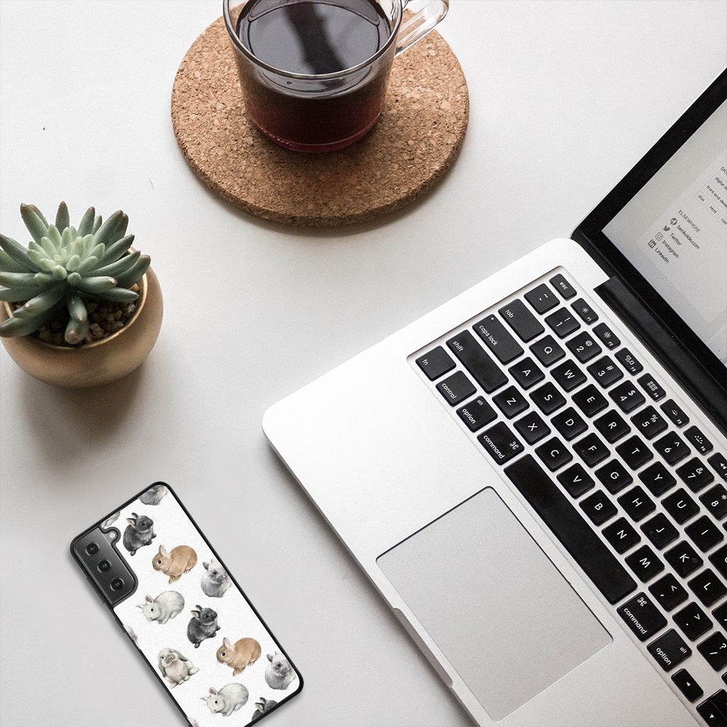 Dierenprint Telefoonhoesje voor Samsung Galaxy S21 Plus Konijntjes B2C Telecom