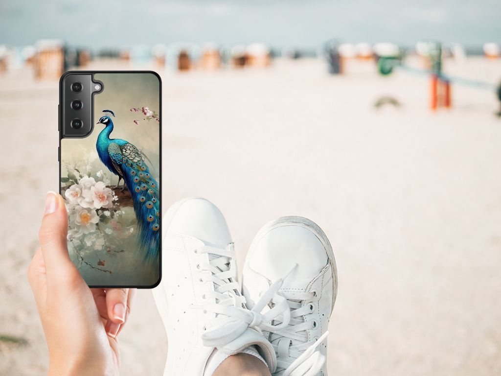 Dierenprint Telefoonhoesje voor Samsung Galaxy S21 Plus Vintage Pauwen B2C Telecom