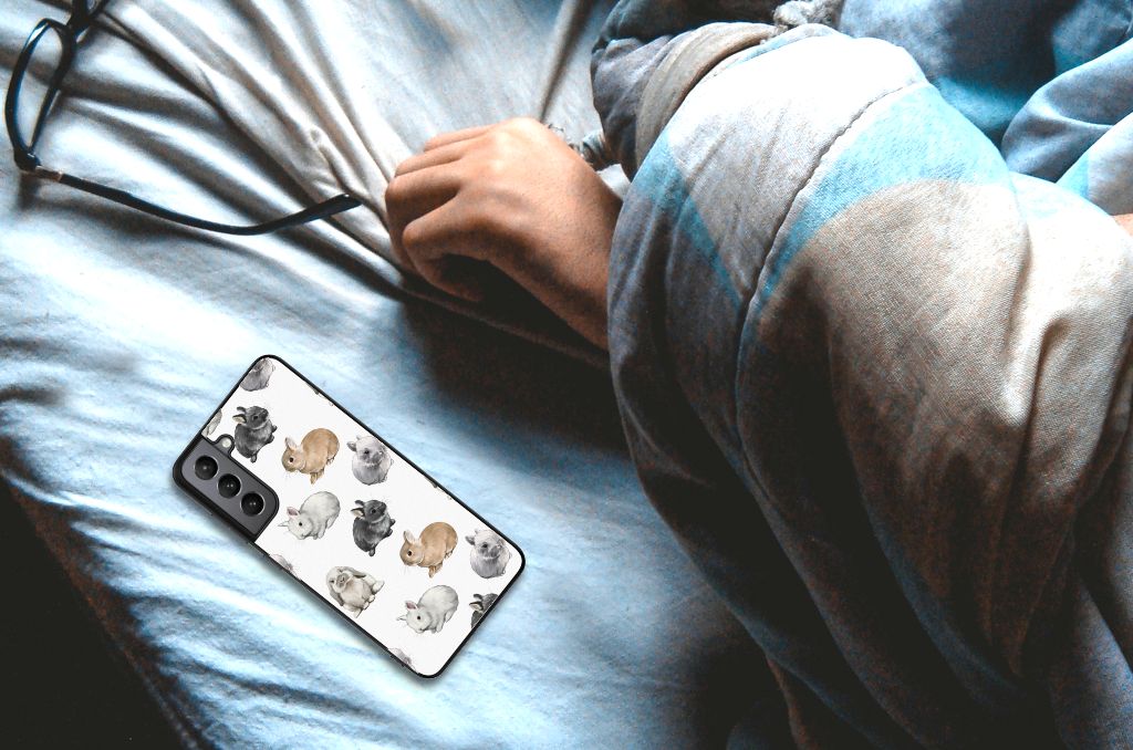 Dierenprint Telefoonhoesje voor Samsung Galaxy S21FE Konijntjes B2C Telecom