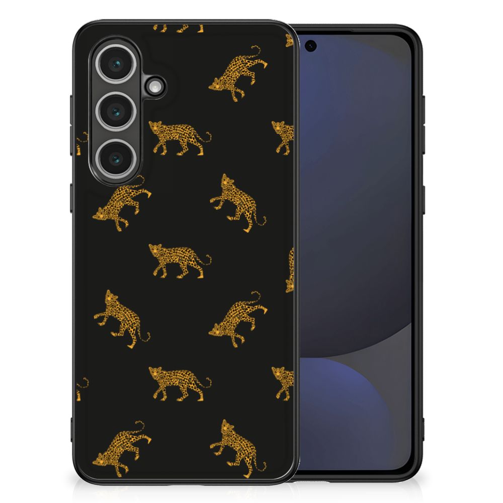 Samsung Galaxy S24 FE Dierenprint Telefoonhoesje Leopards achteraanzicht
