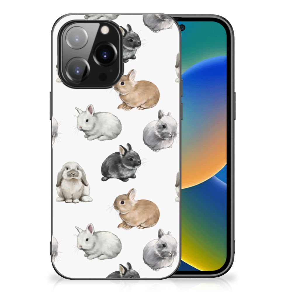 Dierenprint Telefoonhoesje voor iPhone 14 Pro Max Konijntjes konijntjes achteraanzicht
